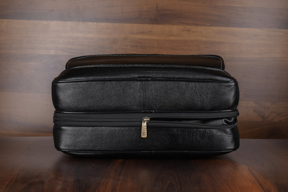 Genuine Leather Laptop Bag for Men/Office Bag for Men, Brown | Fits Upto 16" Laptop/MacBook| Bag with Shoulder Straps | Laptop Messenger Bag/Leather Bag for Men with Trolley Straps