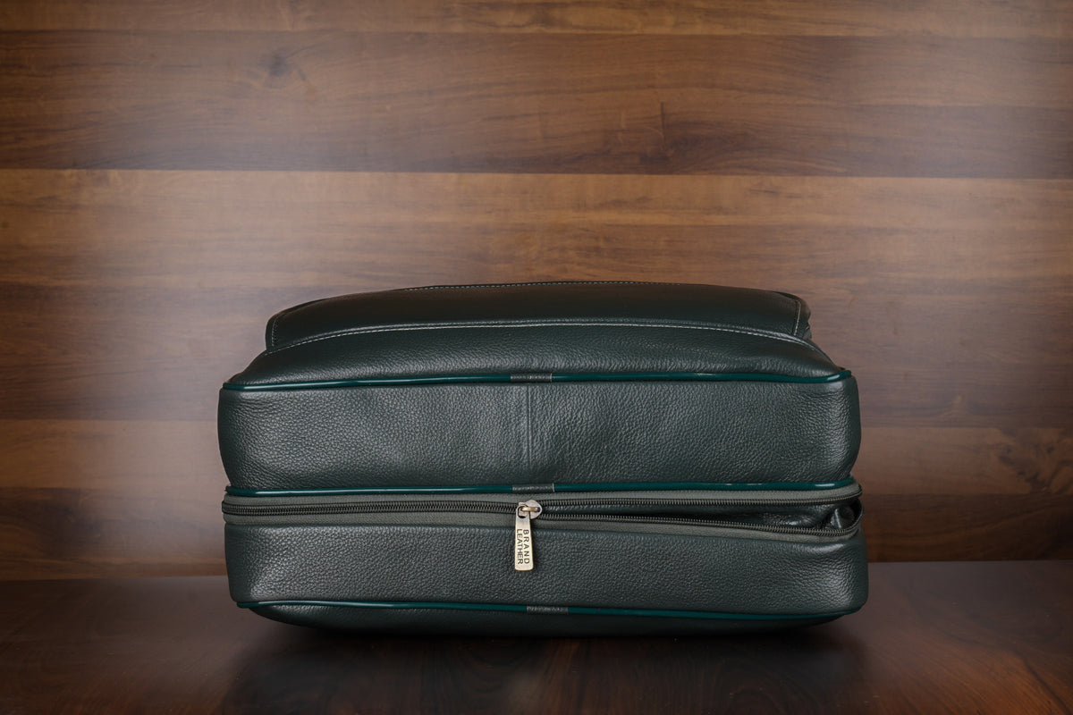 Genuine Leather Laptop Bag for Men/Office Bag for Men, Brown | Fits Upto 16" Laptop/MacBook| Bag with Shoulder Straps | Laptop Messenger Bag/Leather Bag for Men with Trolley Straps