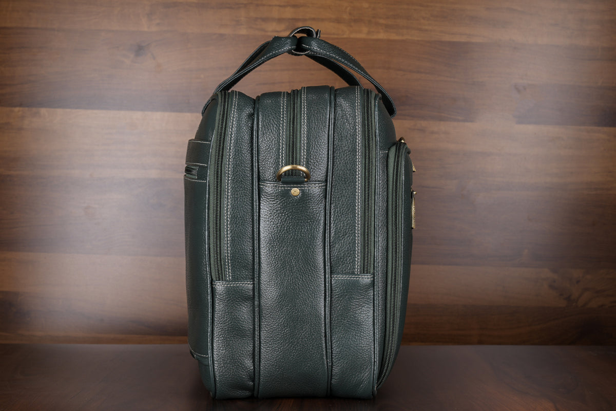 Genuine Leather 17 inch Laptop Messenger Bag with 3 Gusset|Shoulder Padded|ATM Card Slot|Mobile Pocket|Pen Pocket