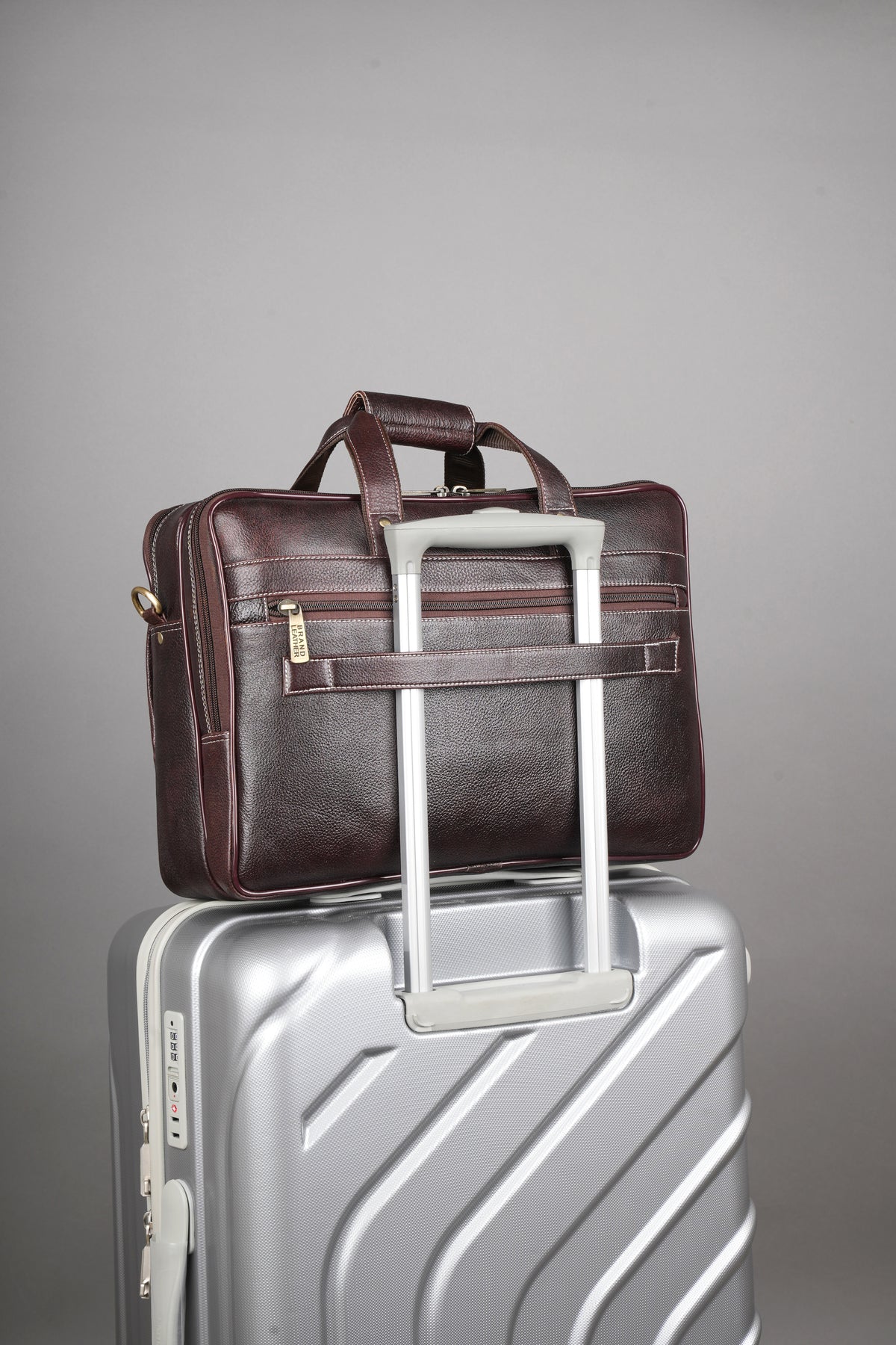 Genuine Leather Laptop Bag for Men - Office Bag, Brown - Fits Up to 16-inch Laptop/MacBook - Shoulder Bag/Hand Bag