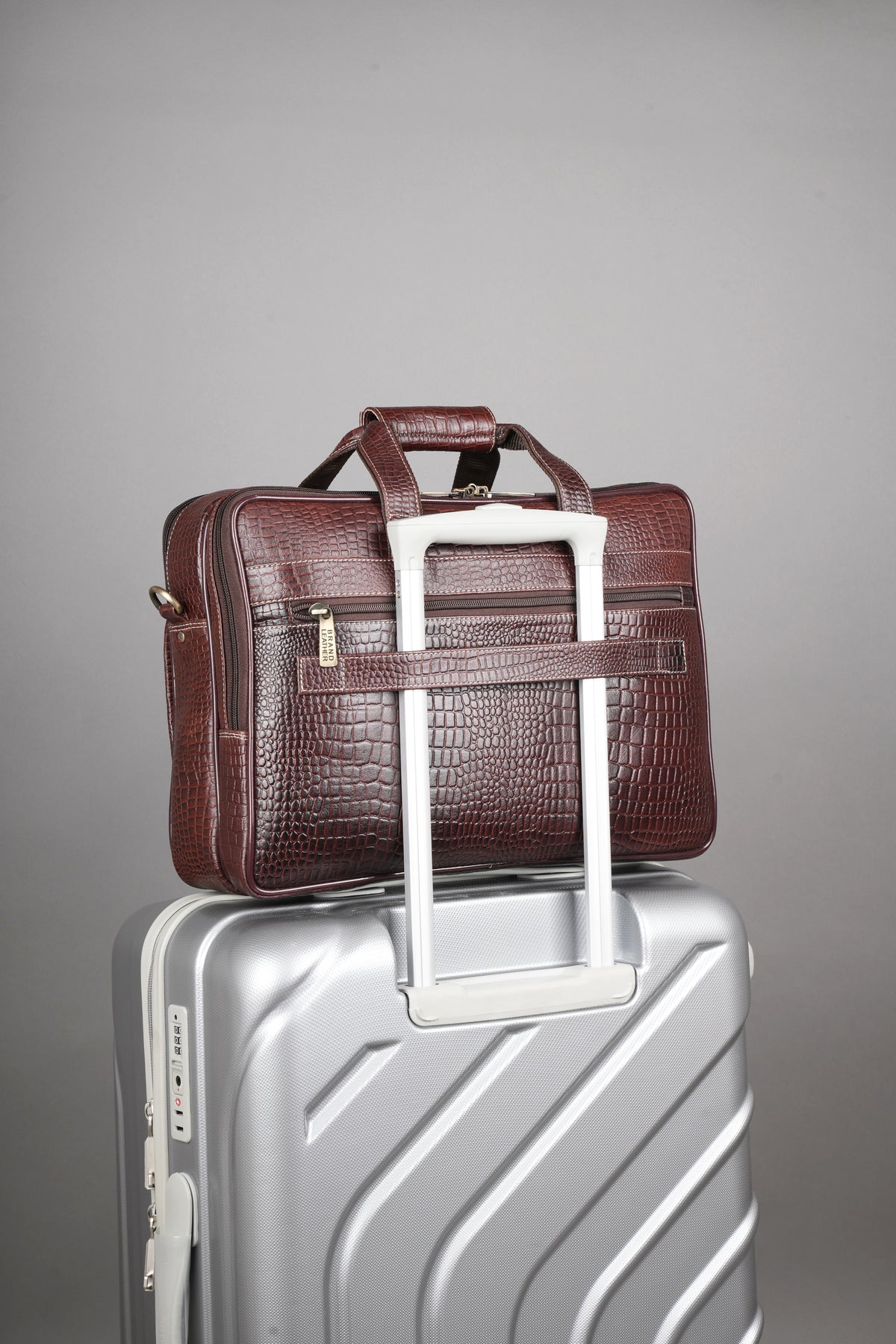 Genuine Leather Laptop Bag for Men - Office Bag, Brown - Fits Up to 16-inch Laptop/MacBook - Shoulder Bag/Hand Bag