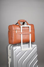 Genuine Leather Laptop Bag for Men - Office Bag, Brown - Fits Up to 16-inch Laptop/MacBook - Shoulder Bag/Hand Bag