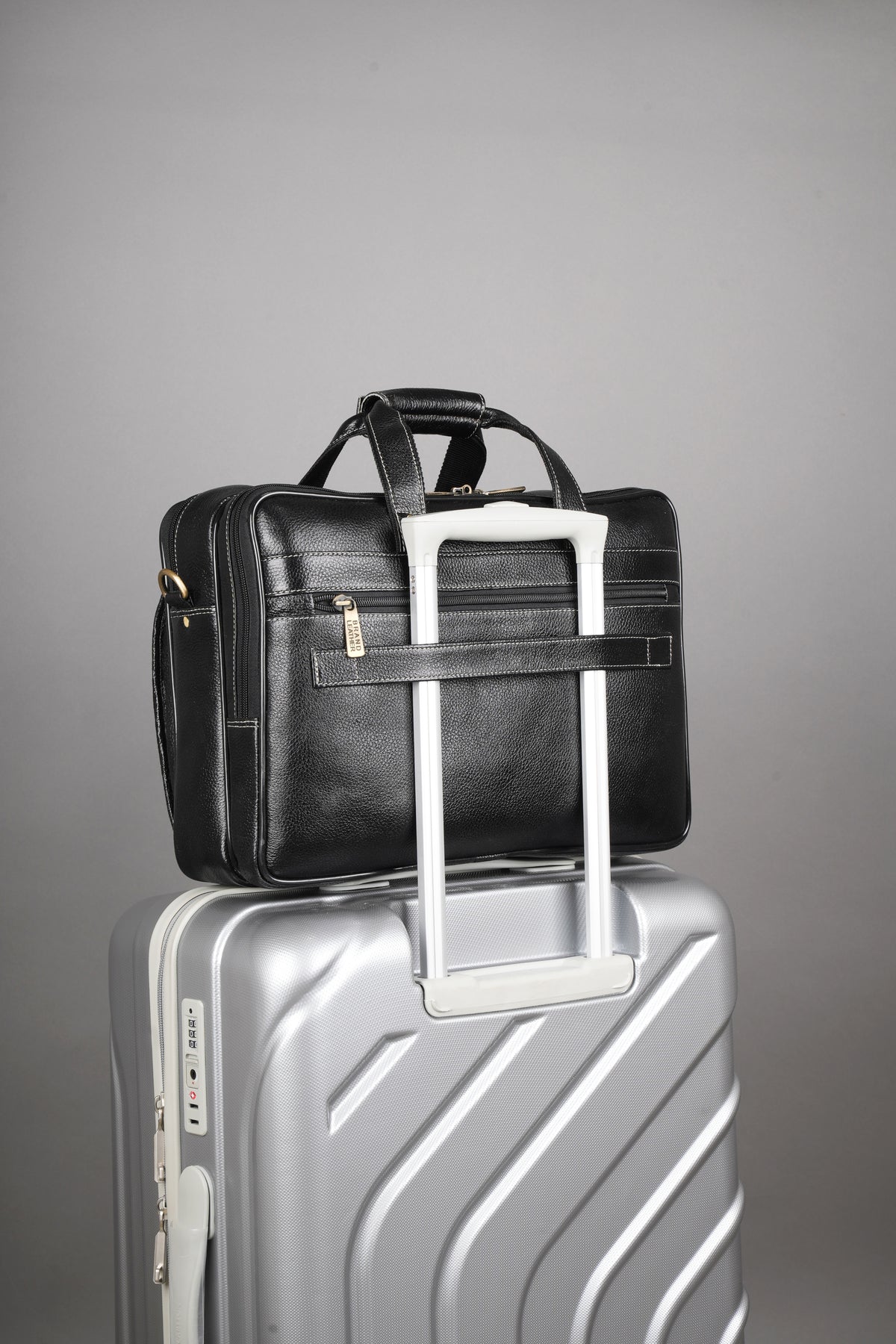 Genuine Leather Laptop Bag for Men - Office Bag, Brown - Fits Up to 16-inch Laptop/MacBook - Shoulder Bag/Hand Bag