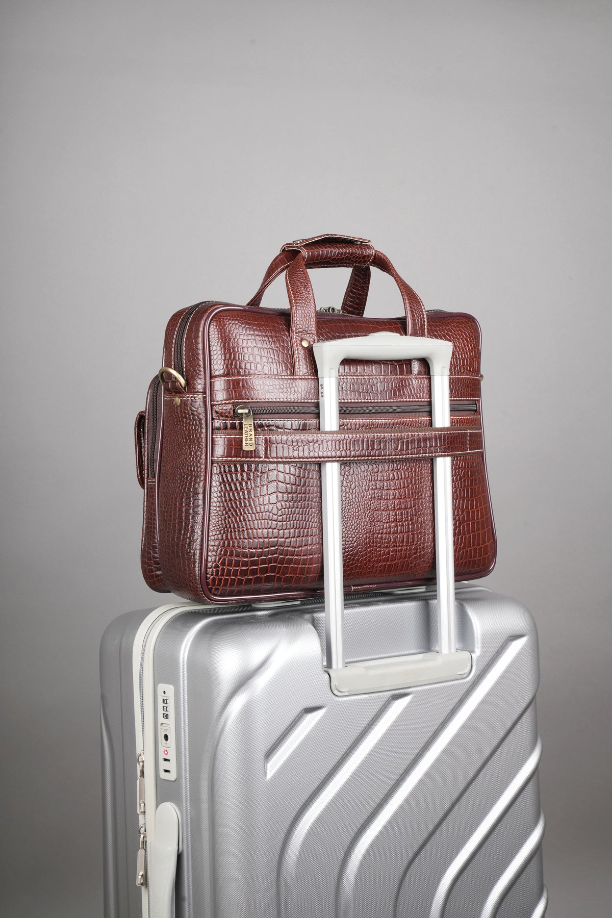 BRAND LEATHER Laptop Bag for Men - Genuine Leather Office Bag with Multiple Compartments Fits 14/15.6/16 Inch Laptop Bag - Messenger and Shoulder Bag for Travel - Water Resistant