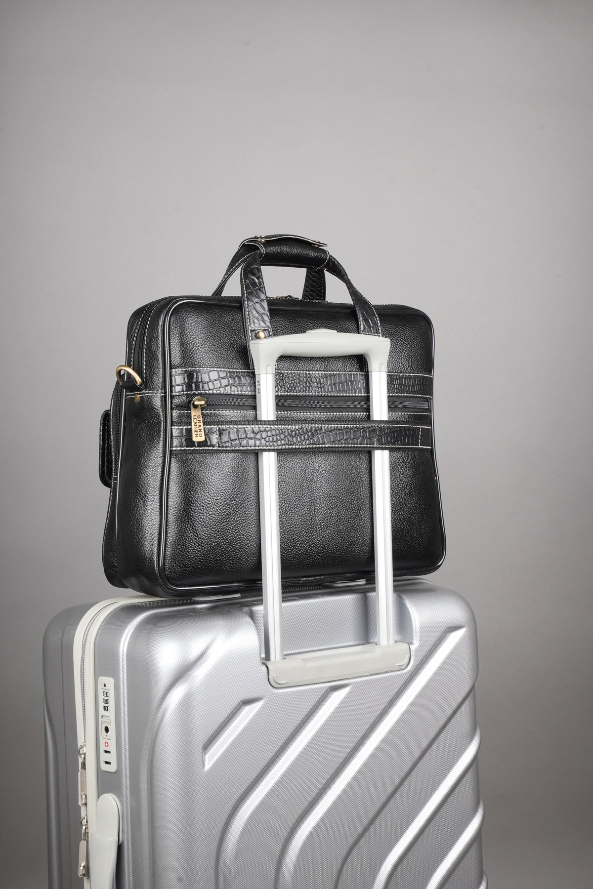 BRAND LEATHER Laptop Bag for Men - Genuine Leather Office Bag with Multiple Compartments Fits 14/15.6/16 Inch Laptop Bag - Messenger and Shoulder Bag for Travel - Water Resistant