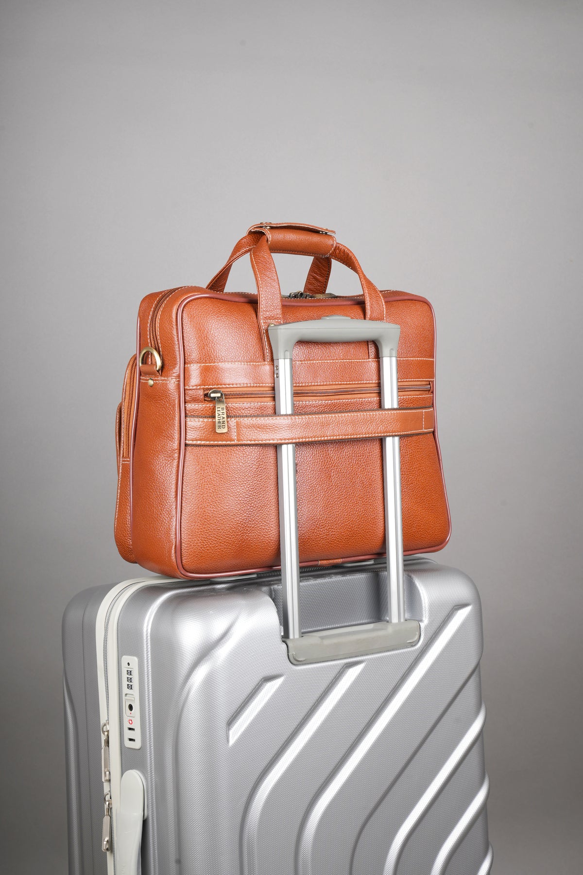 BRAND LEATHER Laptop Bag for Men - Genuine Leather Office Bag with Multiple Compartments Fits 14/15.6/16 Inch Laptop Bag - Messenger and Shoulder Bag for Travel - Water Resistant