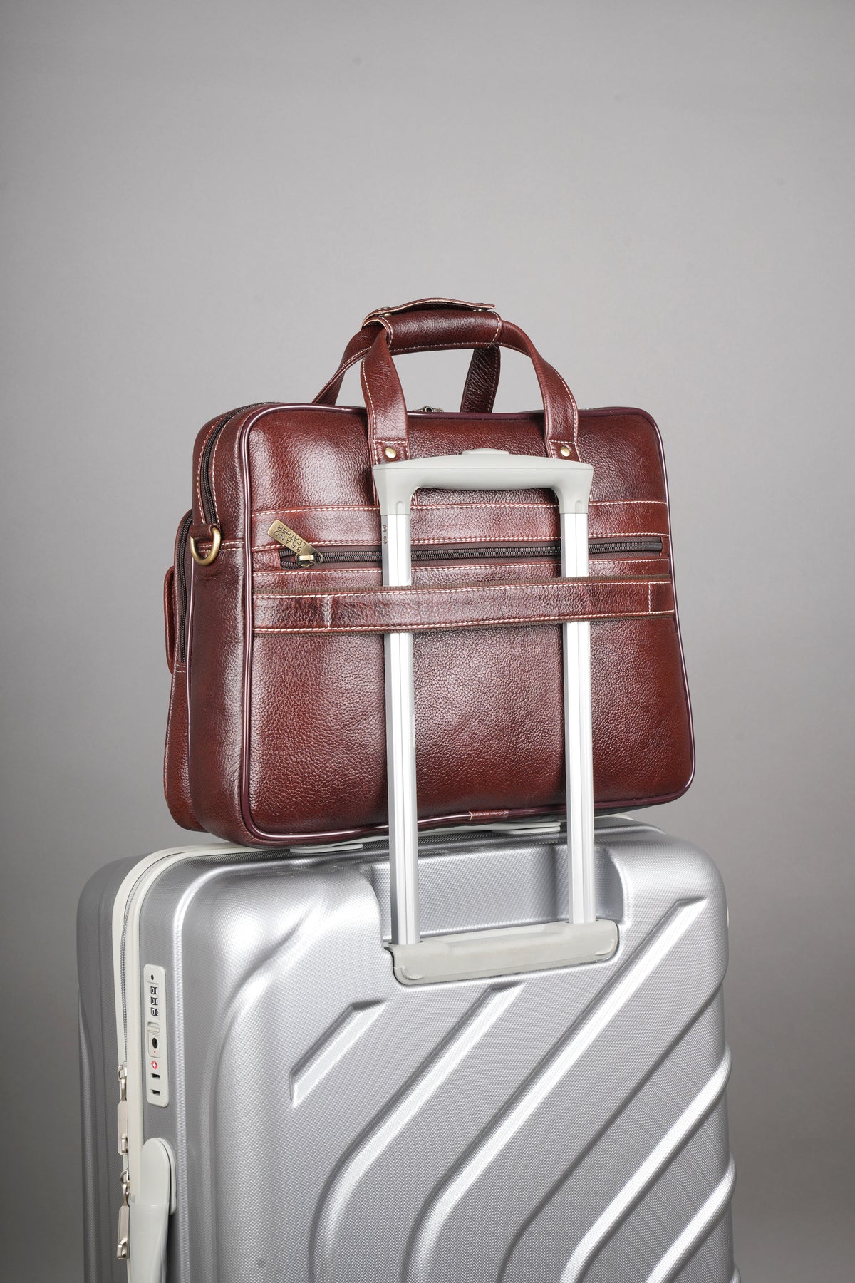 BRAND LEATHER Laptop Bag for Men - Genuine Leather Office Bag with Multiple Compartments Fits 14/15.6/16 Inch Laptop Bag - Messenger and Shoulder Bag for Travel - Water Resistant