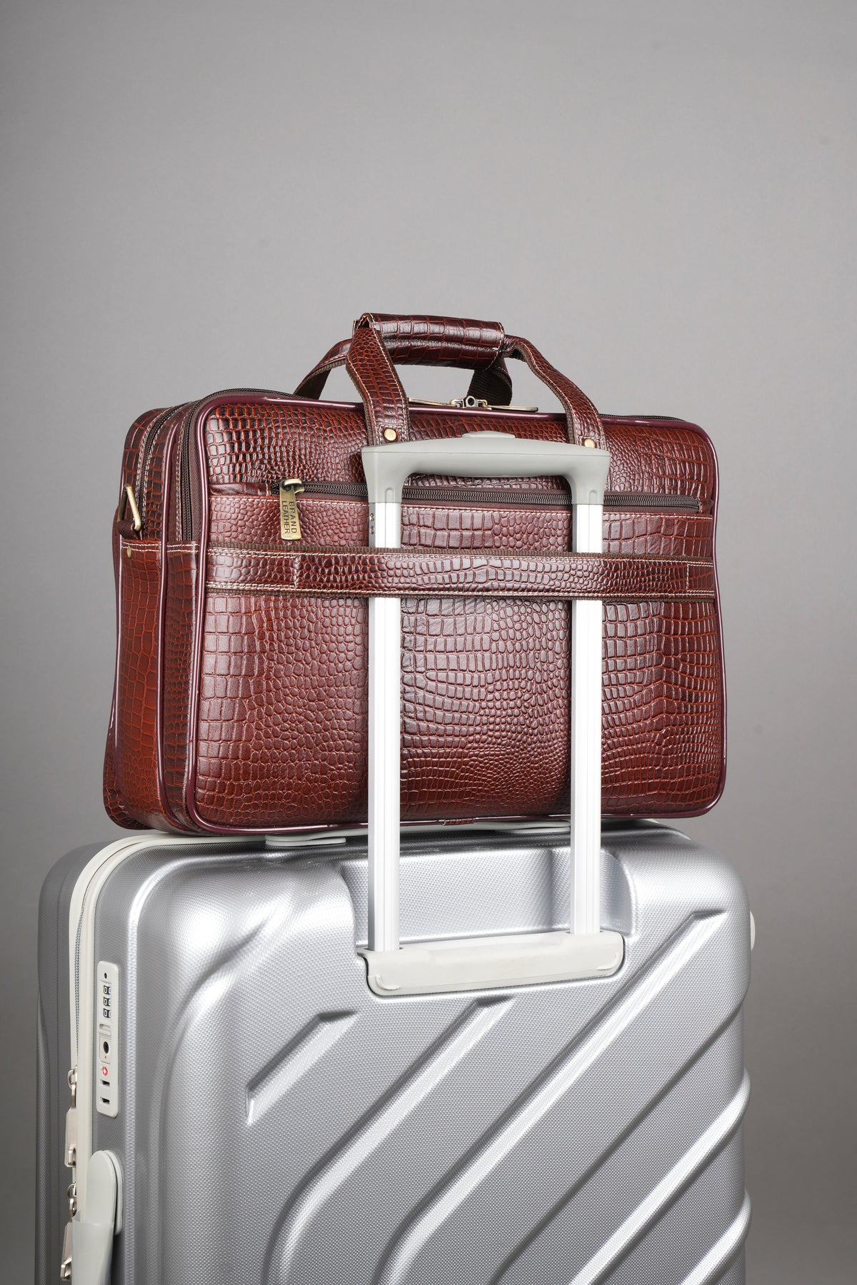 Genuine Leather Laptop Bag for Men - Office Bag, Brown - Fits Up to 16-inch Laptop/MacBook - Shoulder Bag/Hand Bag