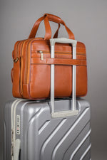 Genuine Leather Laptop Bag for Men/Office Bag for Men, Brown | Fits Upto 16" Laptop/MacBook| Bag with Shoulder Straps | Laptop Messenger Bag/Leather Bag for Men with Trolley Straps