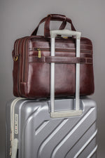 Genuine Leather Laptop Bag for Men/Office Bag for Men, Brown | Fits Upto 16" Laptop/MacBook| Bag with Shoulder Straps | Laptop Messenger Bag/Leather Bag for Men with Trolley Straps