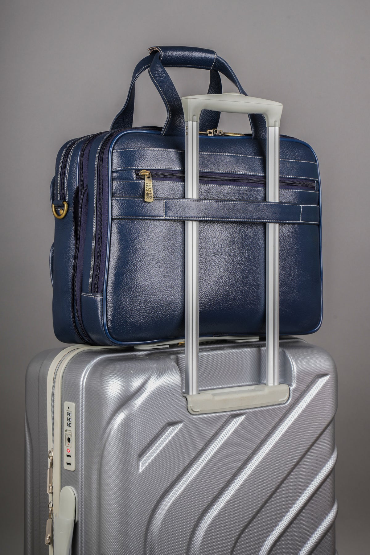 Genuine Leather Laptop Bag for Men/Office Bag for Men, Brown | Fits Upto 16" Laptop/MacBook| Bag with Shoulder Straps | Laptop Messenger Bag/Leather Bag for Men with Trolley Straps