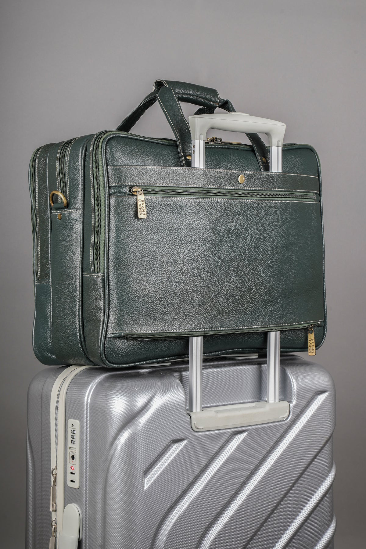 Genuine Leather 17 inch Laptop Messenger Bag with 3 Gusset|Shoulder Padded|ATM Card Slot|Mobile Pocket|Pen Pocket