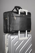 Genuine Leather 17 inch Laptop Messenger Bag with 3 Gusset|Shoulder Padded|ATM Card Slot|Mobile Pocket|Pen Pocket