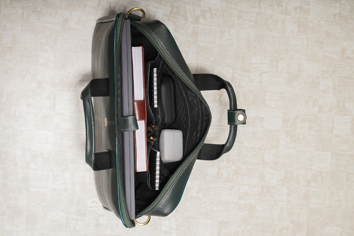 BRAND LEATHER Genuine Leather Laptop Bag for Men/Office Bag for Men |Fits 14|15.6|16 Inch Laptop Bag/MacBook |Leather Bag for Men with Shoulder Straps|Crossbody Laptop Messenger Bag for Men