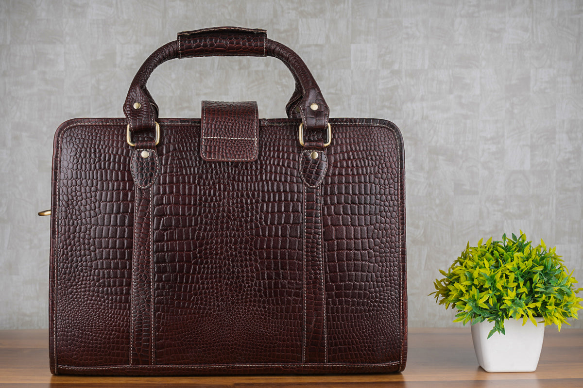 BRAND LEATHER Genuine Leather Laptop Bag for Men - Office Bag, Brown - Fits Up to 14/15.6/16 Inch Laptop/MacBook - Laptop Messenger Bag/Side Shoulder Bag with Adjustable Strap - 1 Year Warranty