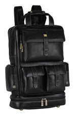 BRAND LEATHER Full Grain Buffalo - Hide Leather Backpack Large Capacity 15/15.6/16/17 Inch Laptop Bag Multi Pockets Travel Daypack