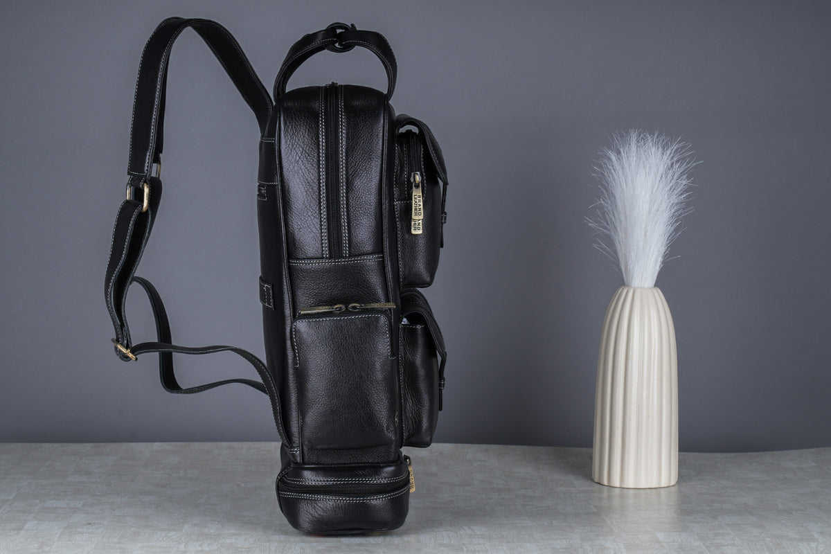 BRAND LEATHER Full Grain Buffalo - Hide Leather Backpack Large Capacity 15/15.6/16/17 Inch Laptop Bag Multi Pockets Travel Daypack