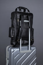 BRAND LEATHER Full Grain Buffalo - Hide Leather Backpack Large Capacity 15/15.6/16/17 Inch Laptop Bag Multi Pockets Travel Daypack