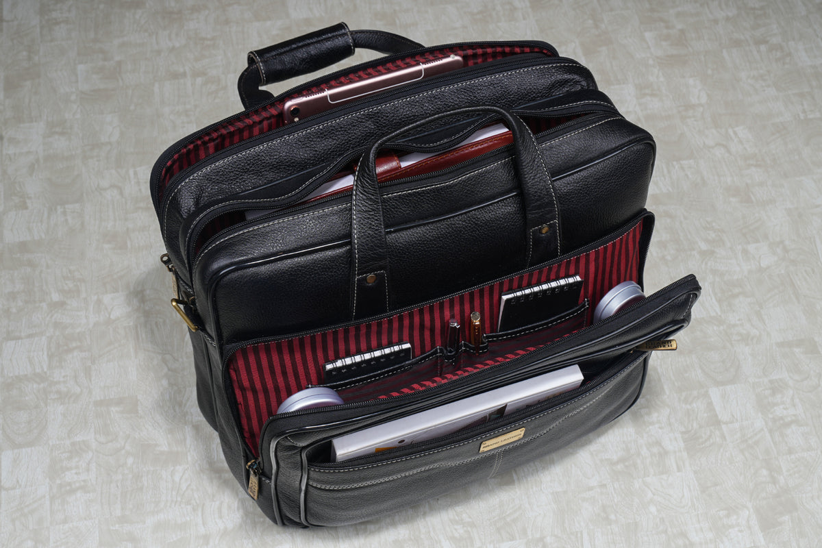 Genuine Leather Laptop Bag for Men - Office Bag, Brown - Fits Up to 16-inch Laptop/MacBook - Shoulder Bag/Hand Bag