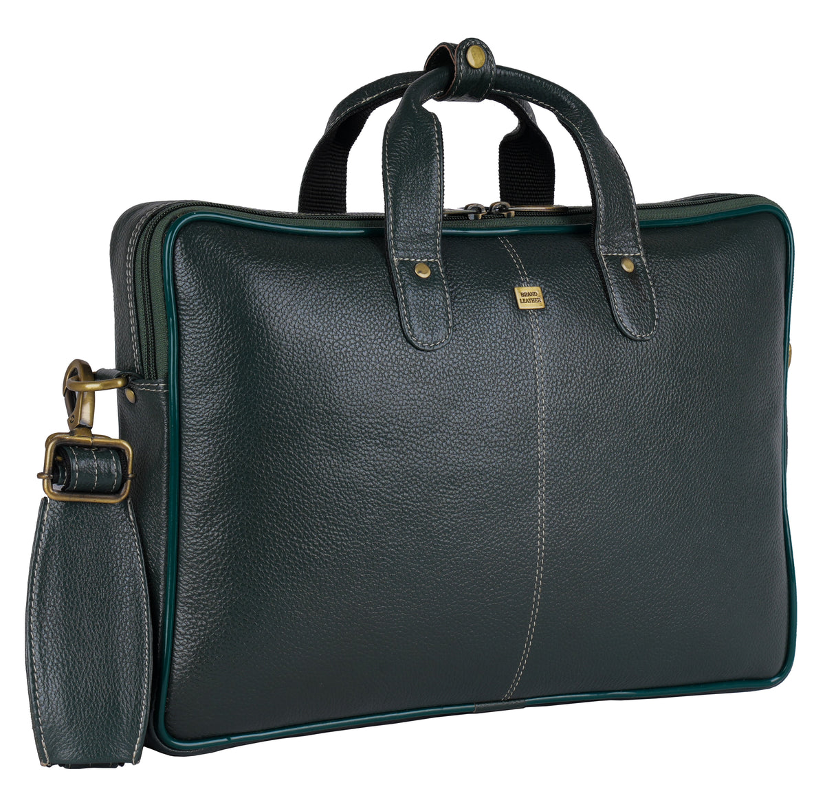 BRAND LEATHER Genuine Leather Laptop Bag for Men/Office Bag for Men |Fits 14|15.6|16 Inch Laptop Bag/MacBook |Leather Bag for Men with Shoulder Straps|Crossbody Laptop Messenger Bag for Men