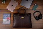 BRAND LEATHER Genuine Leather Laptop Bag for Men/Office Bag for Men |Fits 14|15.6|16 Inch Laptop Bag/MacBook |Leather Bag for Men with Shoulder Straps|Crossbody Laptop Messenger Bag for Men