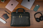 Laptop Bag for Men - Genuine Leather Messenger Bag for Office - Fits up to 15 Inch Laptop -Brown Shoulder Bag with Multiple Compartments - Executive Leather Bag for Work and Travel
