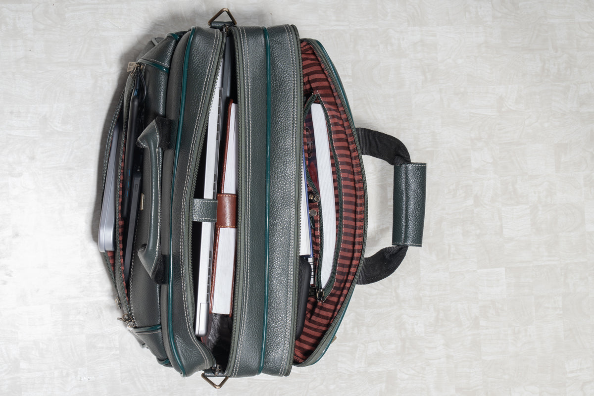 Genuine Leather Laptop Bag for Men - Office Bag, Brown - Fits Up to 16-inch Laptop/MacBook - Shoulder Bag/Hand Bag