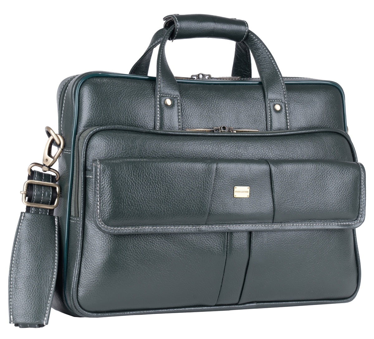 BRAND LEATHER Laptop Bag for Men - Genuine Leather Office Bag with Multiple Compartments Fits 14/15.6/16 Inch Laptop Bag - Messenger and Shoulder Bag for Travel - Water Resistant