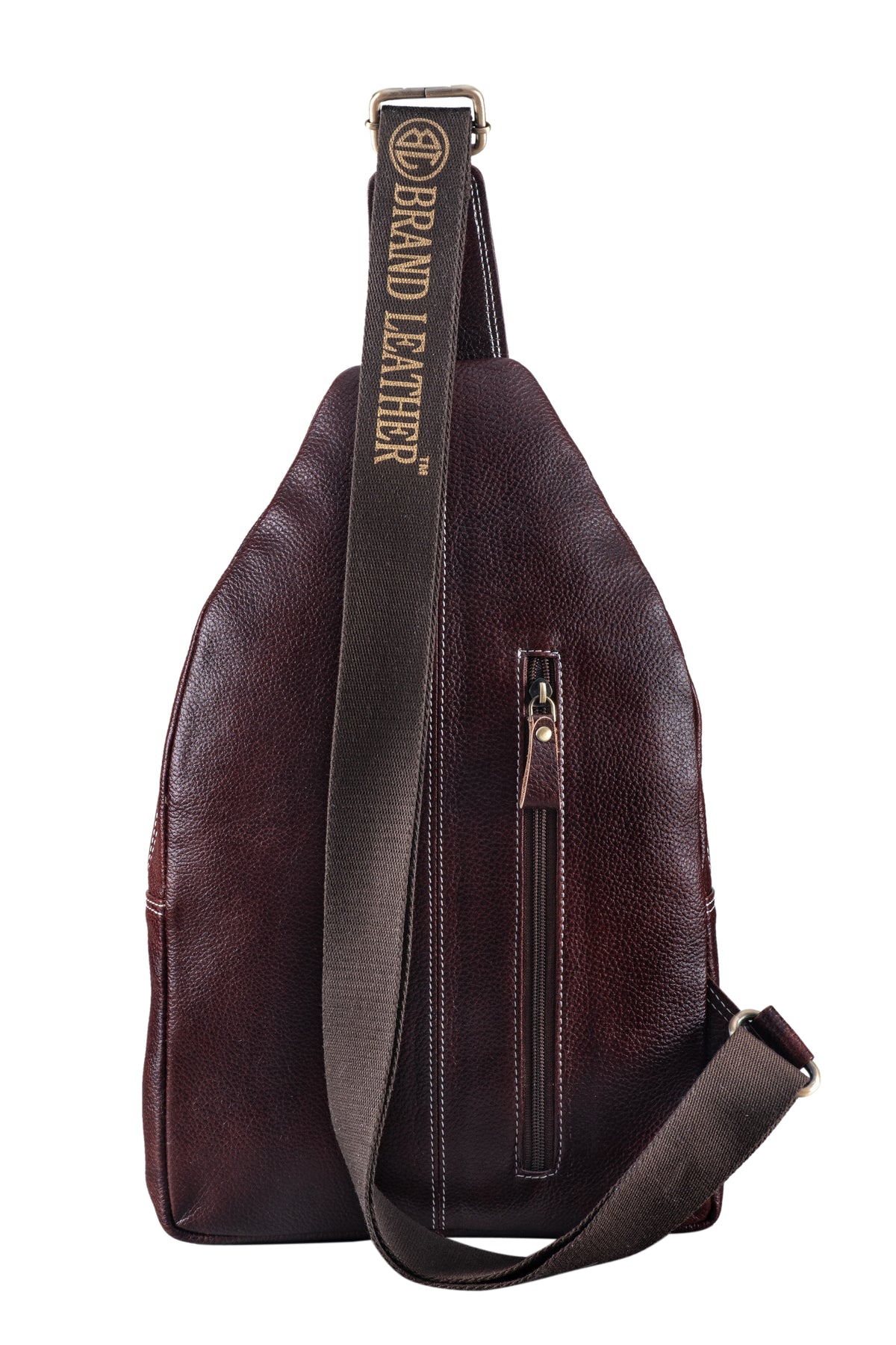 BRAND LEATHER Men's Genuine Leather Sling Chest Bag Casual Shoulder Daypack's