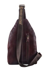 BRAND LEATHER Men's Genuine Leather Sling Chest Bag Casual Shoulder Daypack's