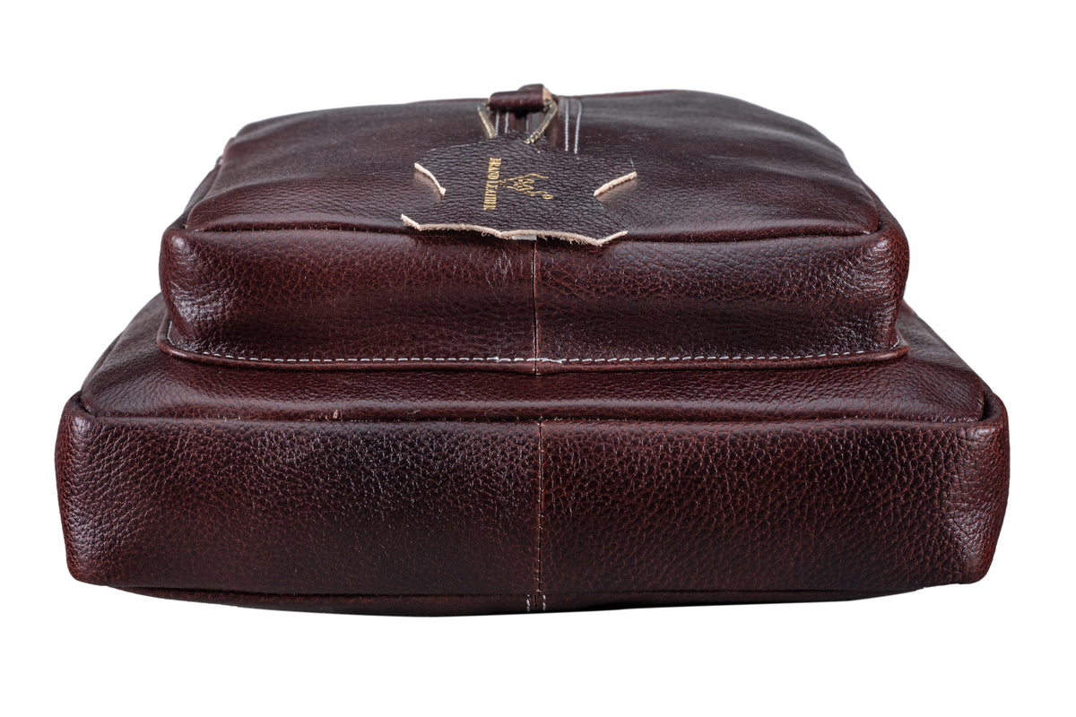 BRAND LEATHER Men's Genuine Leather Sling Chest Bag Casual Shoulder Daypack's