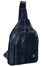 BRAND LEATHER Men's Genuine Leather Sling Chest Bag Casual Shoulder Daypack's