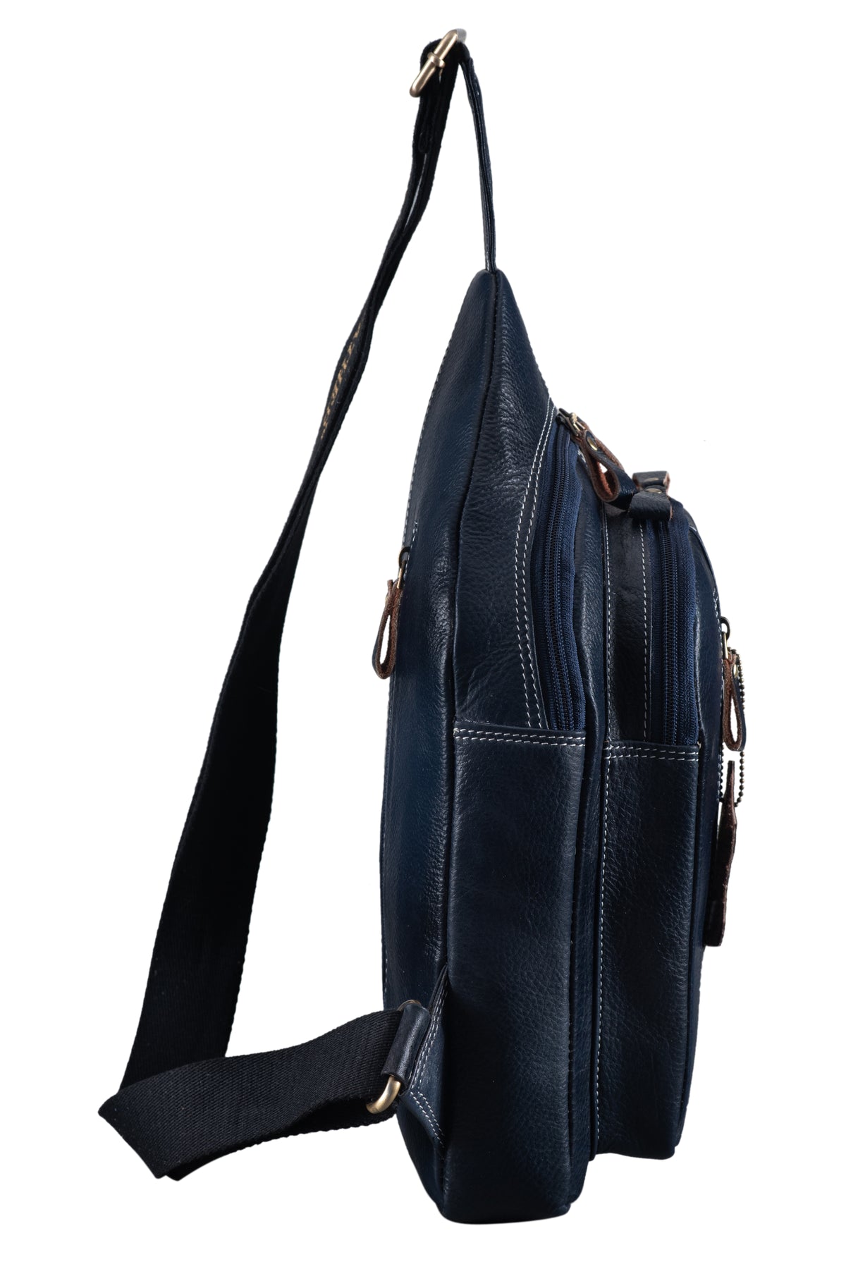 BRAND LEATHER Men's Genuine Leather Sling Chest Bag Casual Shoulder Daypack's