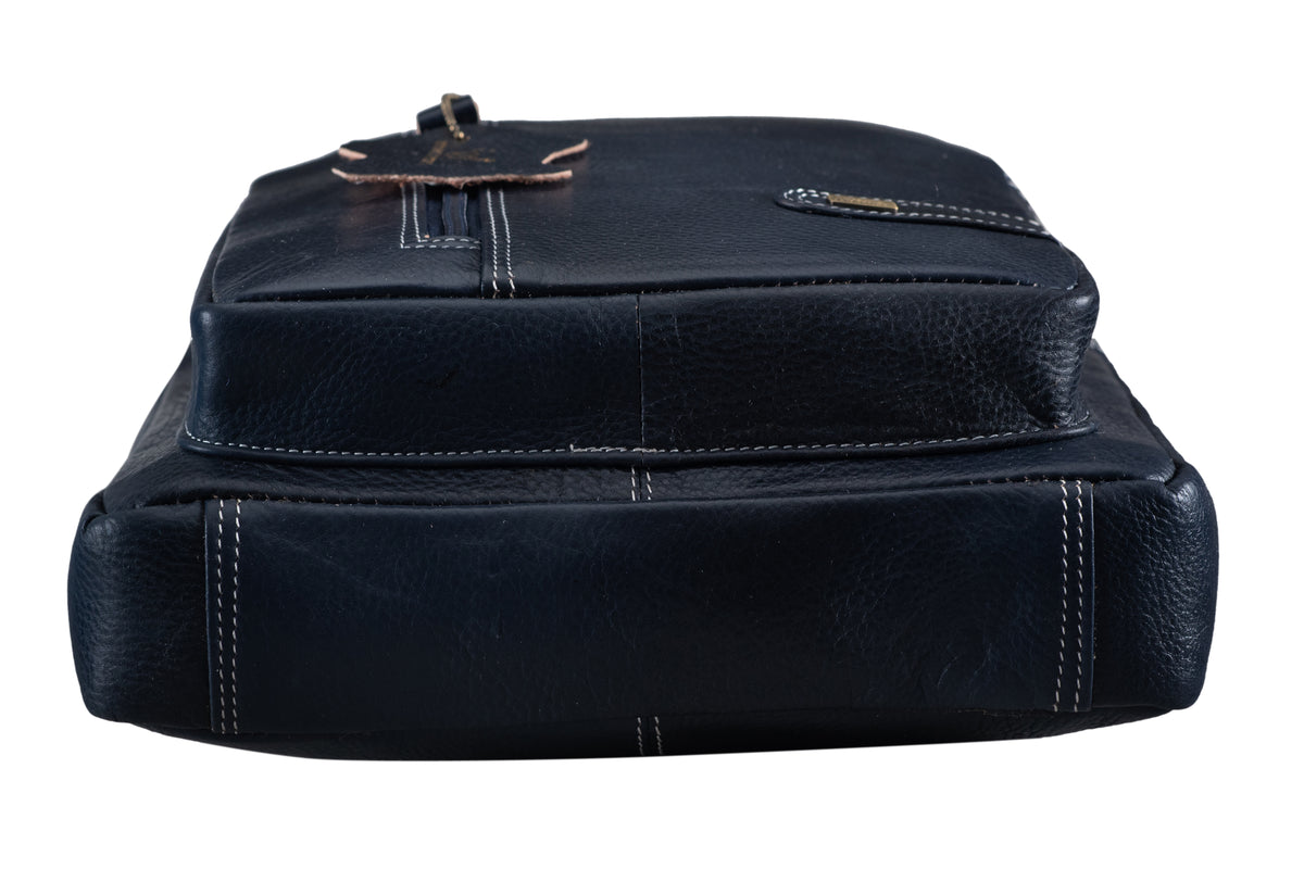 BRAND LEATHER Men's Genuine Leather Sling Chest Bag Casual Shoulder Daypack's