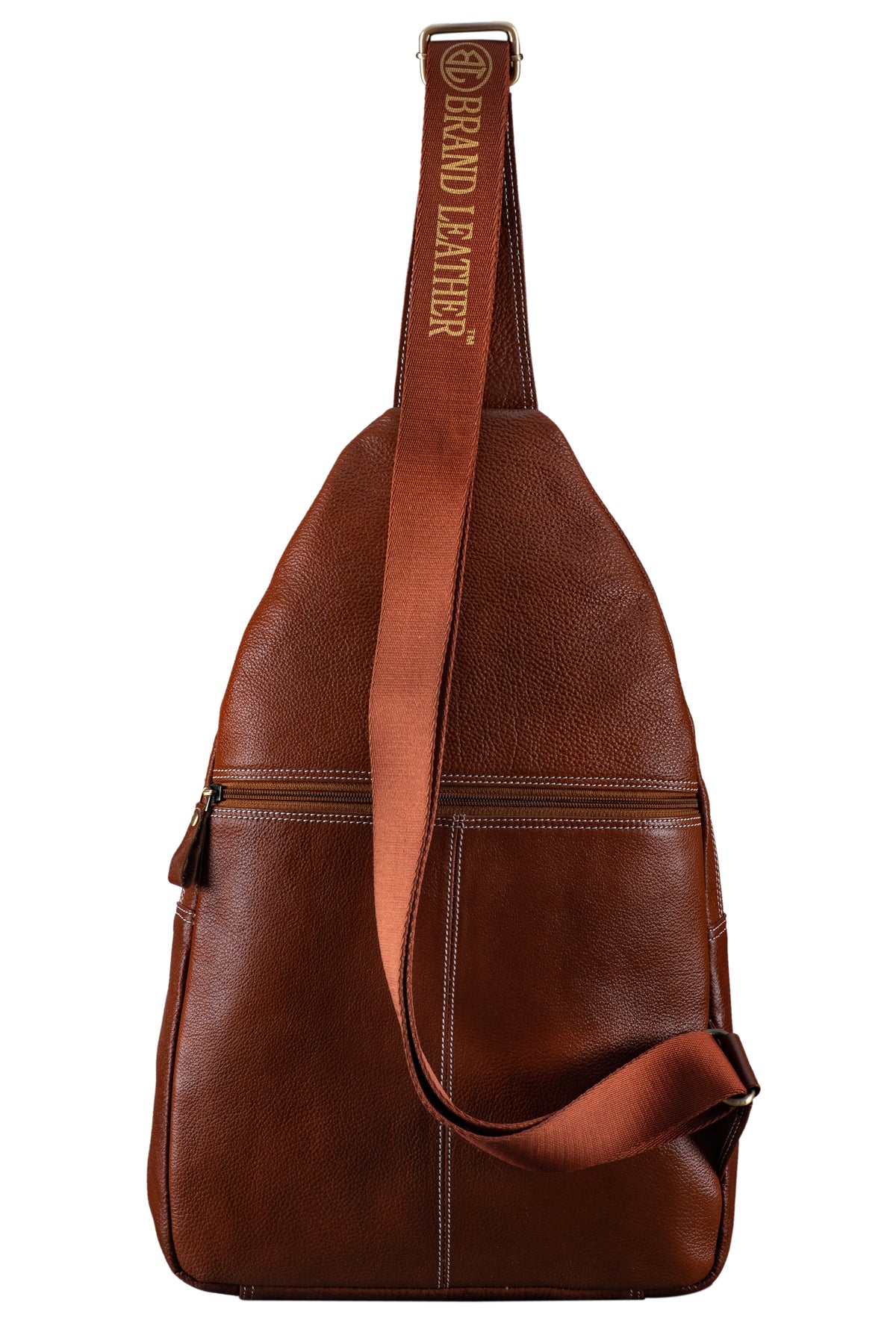 BRAND LEATHER Men's Genuine Leather Sling Chest Bag Casual Shoulder Daypack's