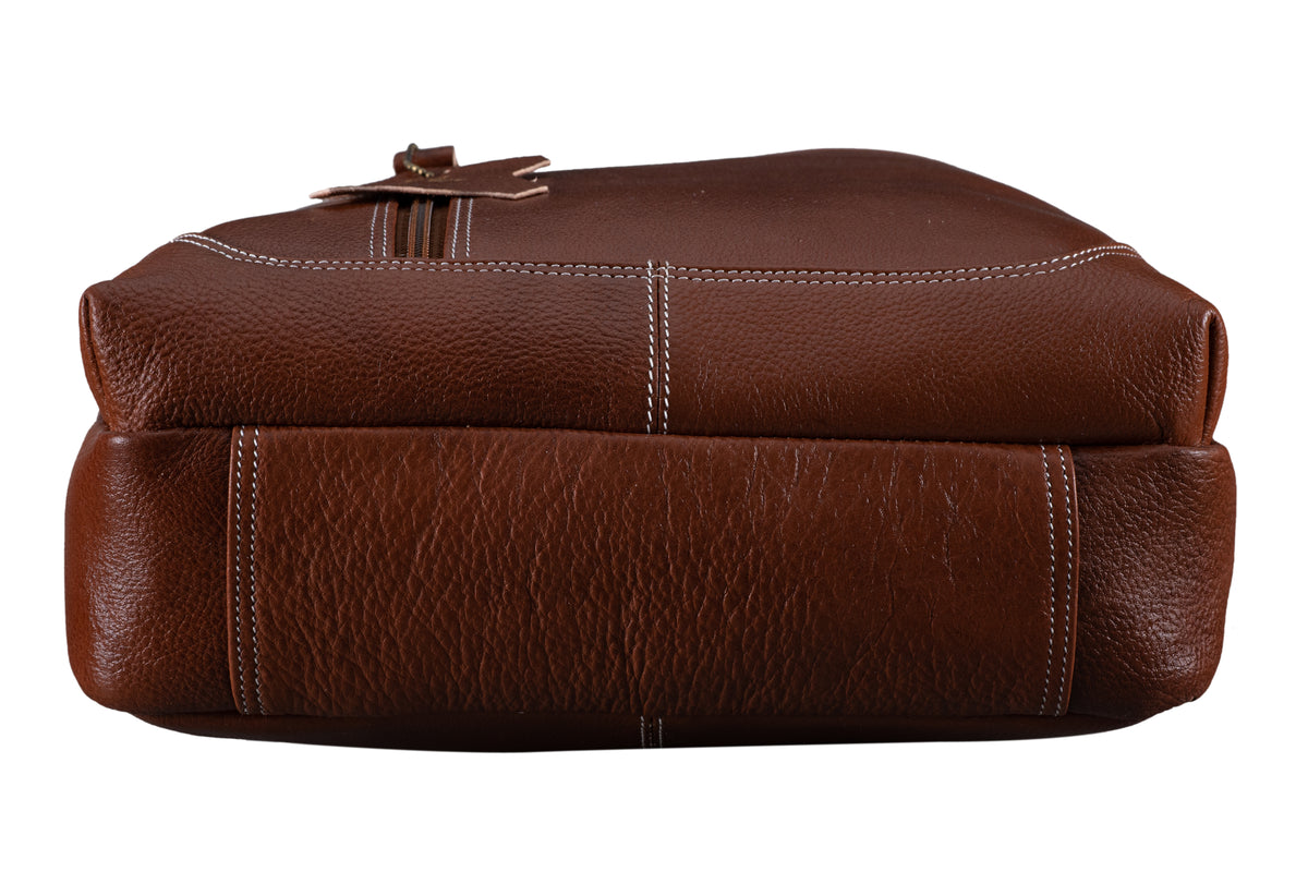 BRAND LEATHER Men's Genuine Leather Sling Chest Bag Casual Shoulder Daypack's