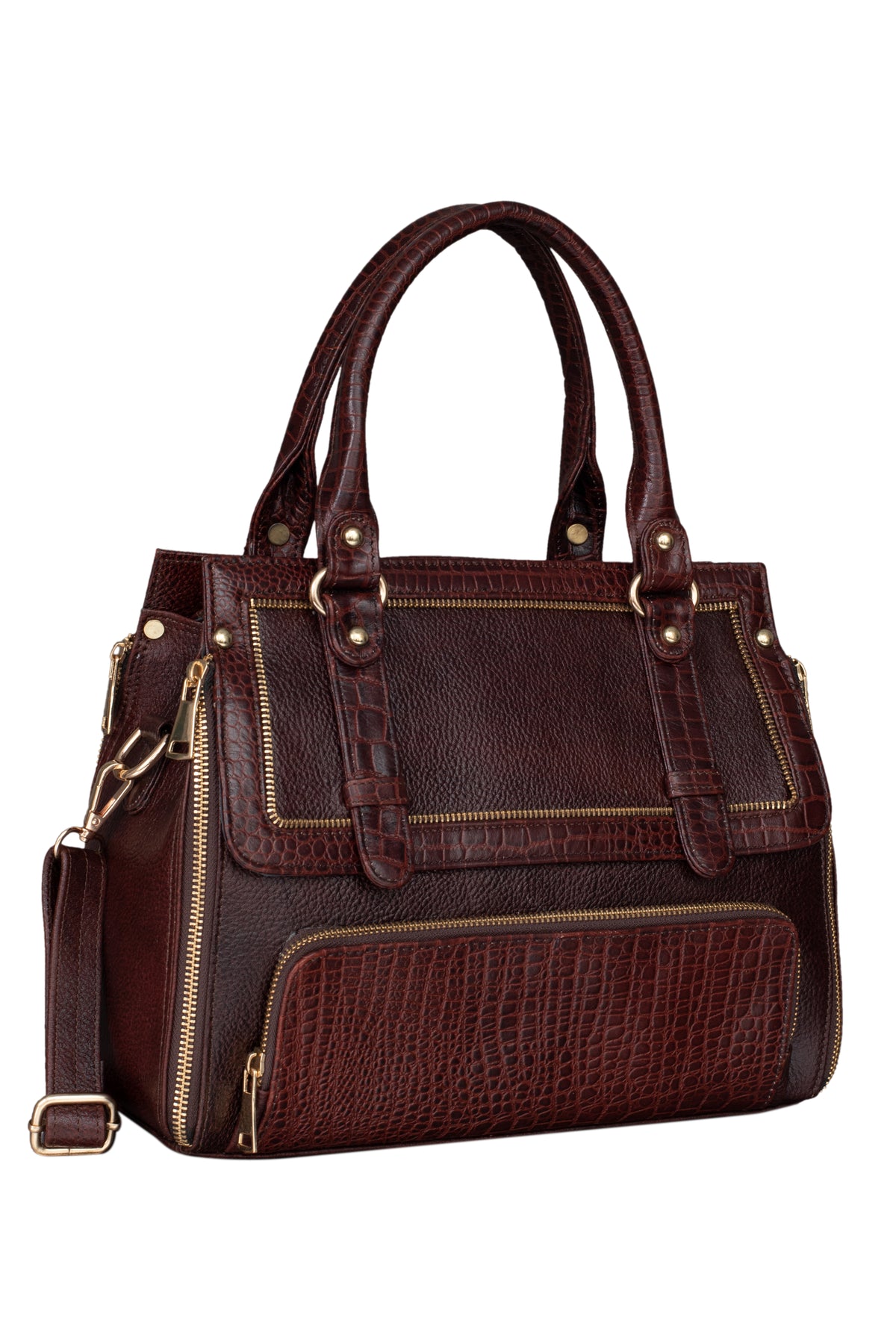 BRAND LEATHER Women's Genuine Leather Handbags Shoulder Bag Satchel Designer Ladies Purse Crossbody Bags With Golden Metal Zipper