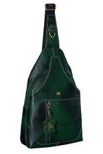 BRAND LEATHER Men's Genuine Leather Sling Chest Bag Casual Shoulder Daypack's