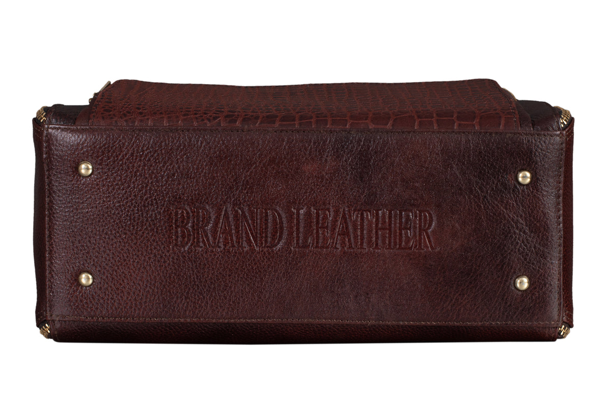 BRAND LEATHER Women's Genuine Leather Handbags Shoulder Bag Satchel Designer Ladies Purse Crossbody Bags With Golden Metal Zipper