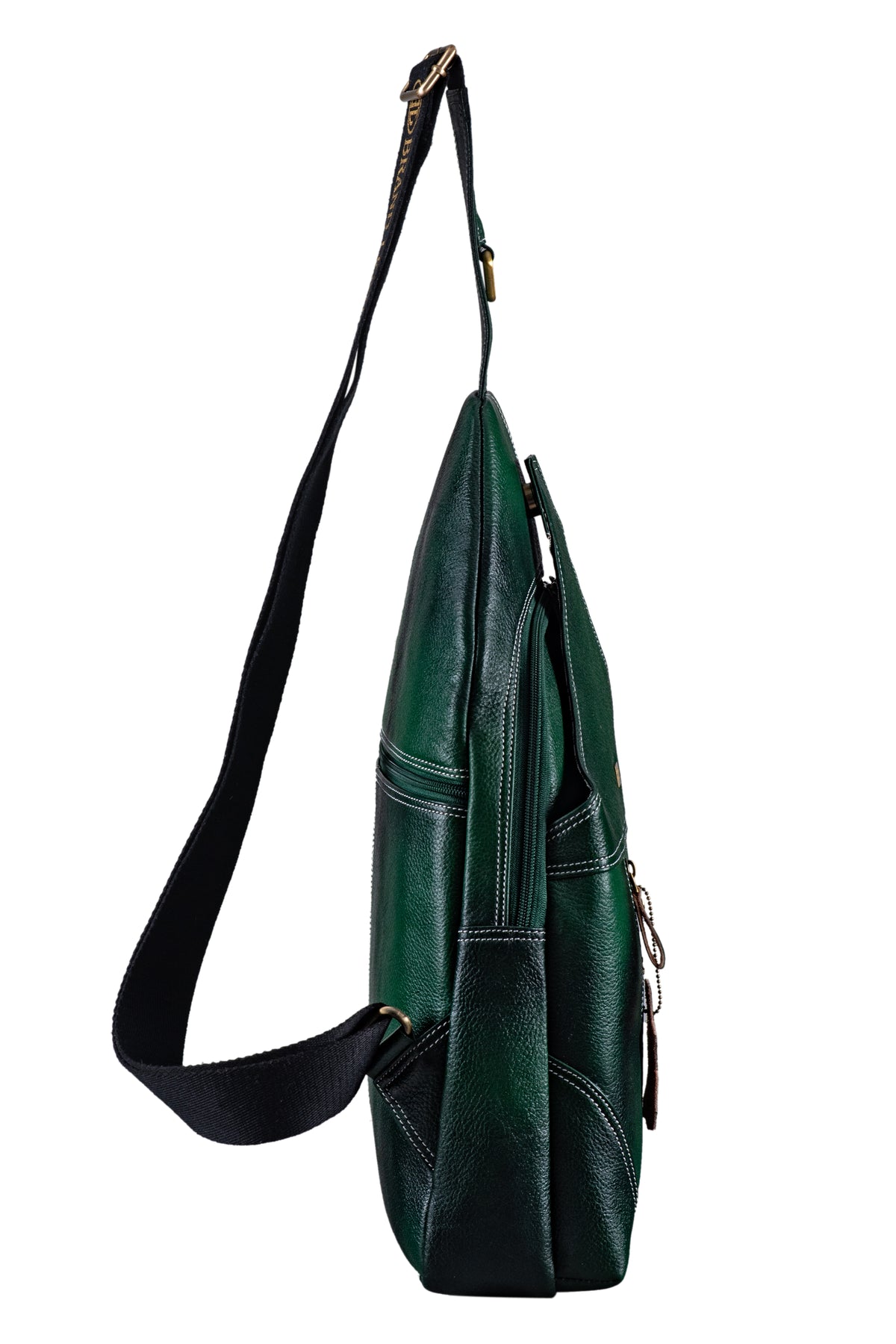 BRAND LEATHER Men's Genuine Leather Sling Chest Bag Casual Shoulder Daypack's