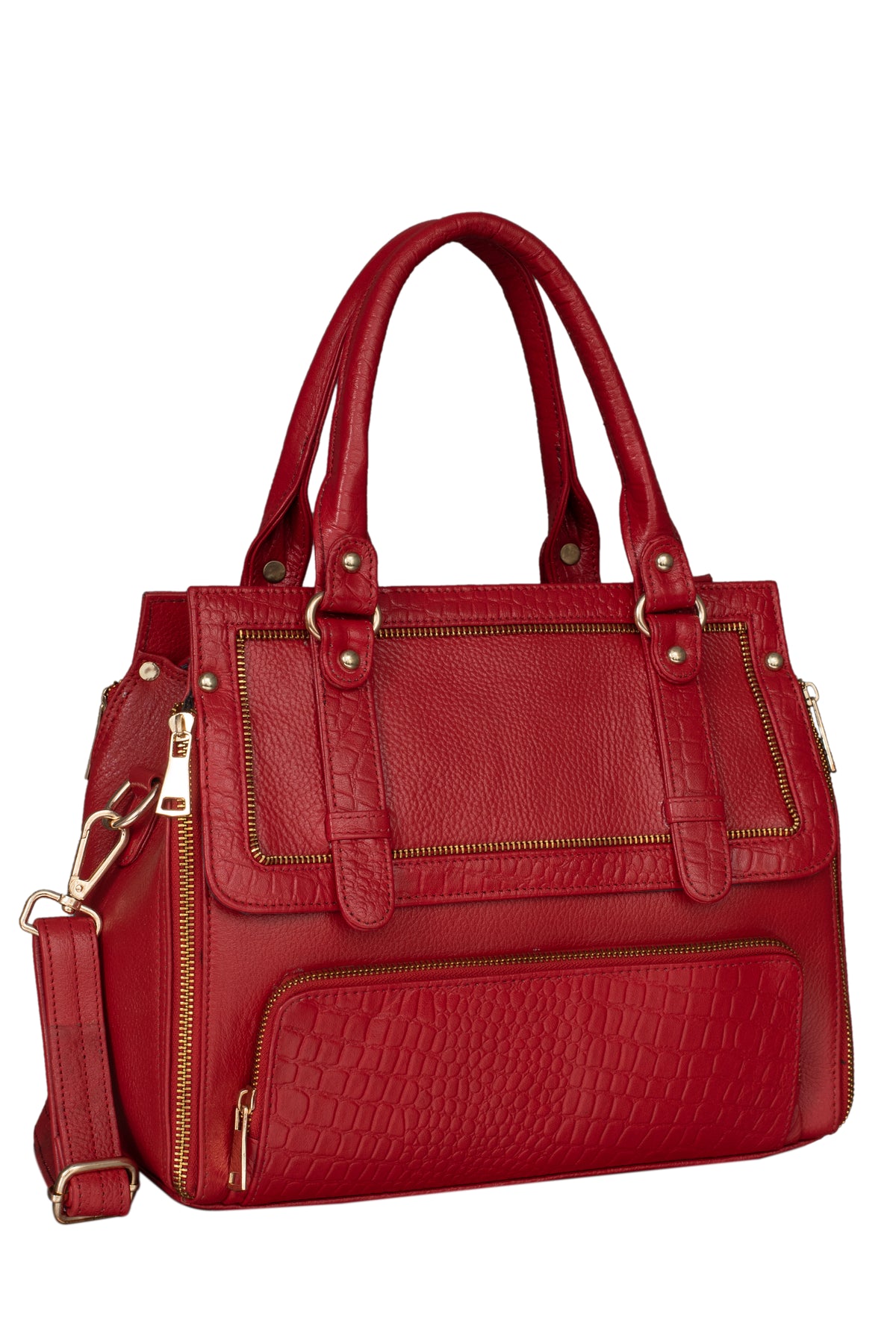 BRAND LEATHER Women's Genuine Leather Handbags Shoulder Bag Satchel Designer Ladies Purse Crossbody Bags With Golden Metal Zipper