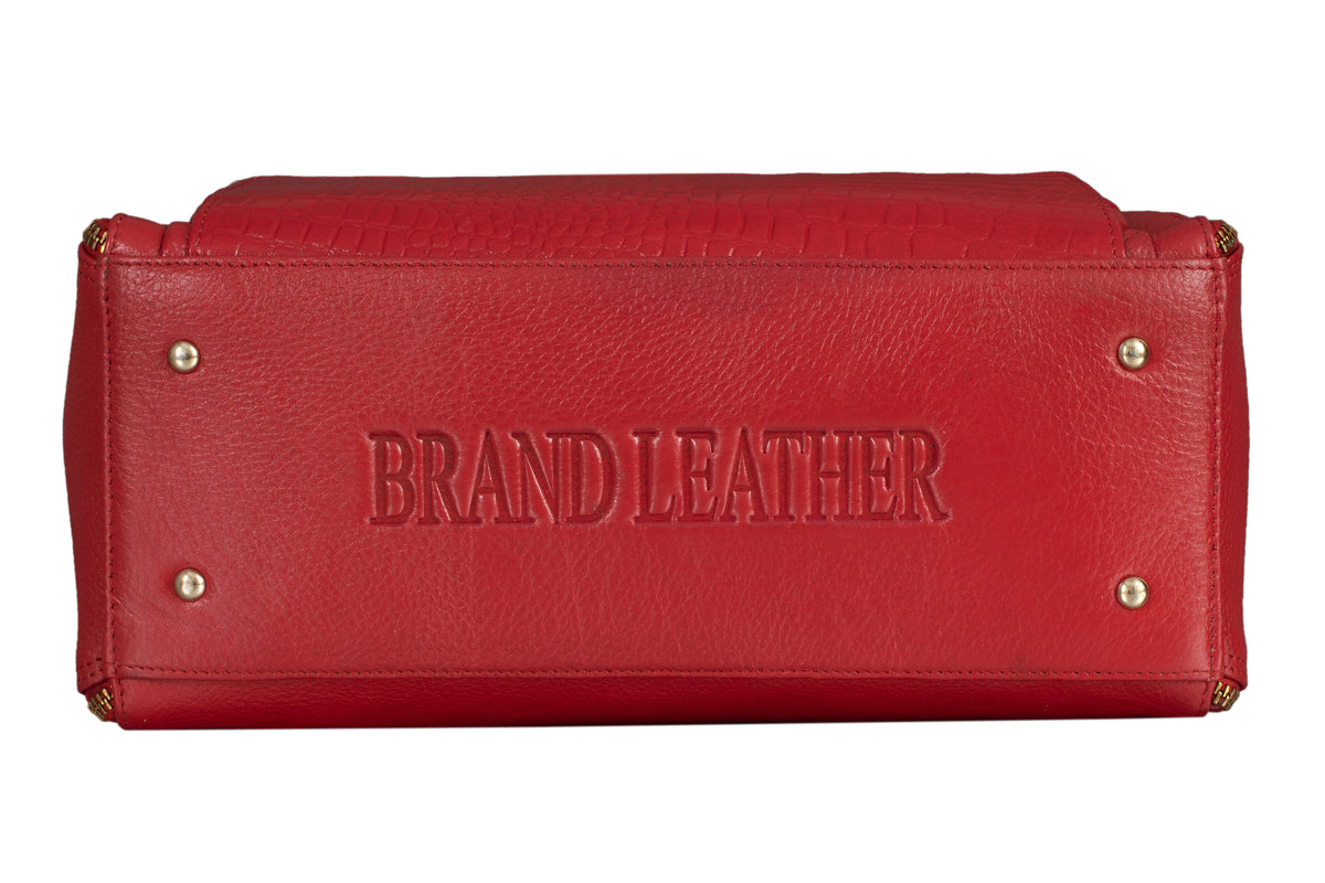 BRAND LEATHER Women's Genuine Leather Handbags Shoulder Bag Satchel Designer Ladies Purse Crossbody Bags With Golden Metal Zipper