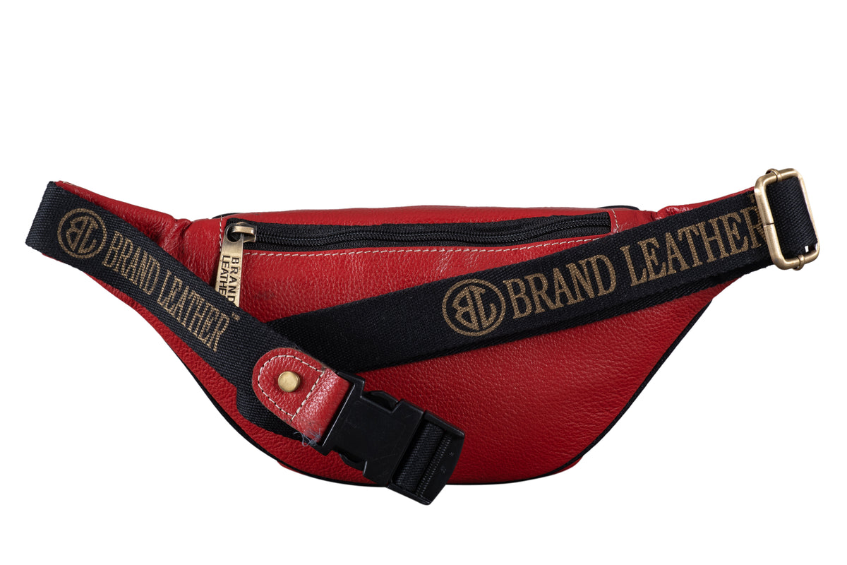 BRAND LEATHER Stylish Genuine Leather Waist Bag Elegant Style Travel Pouch Passport Holder with Adjustable Strap for Multipurpose Use