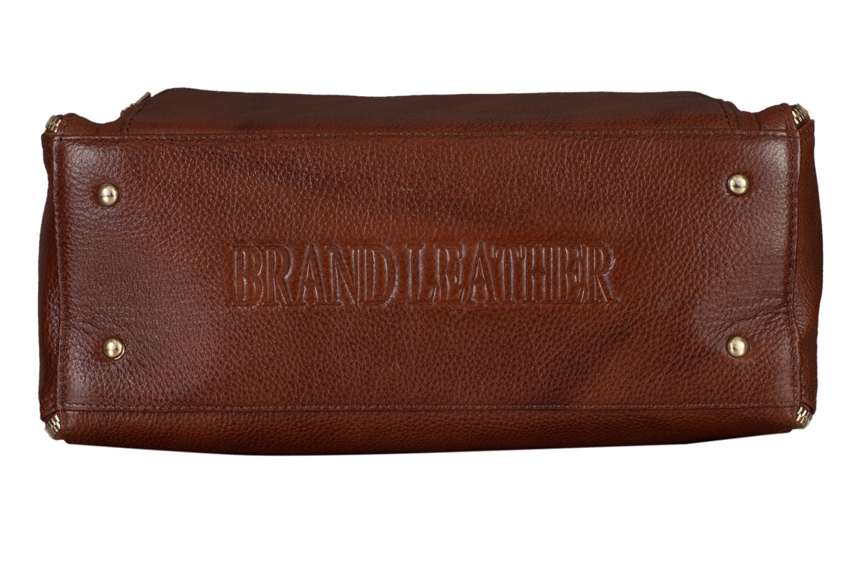 BRAND LEATHER Women's Genuine Leather Handbags Shoulder Bag Satchel Designer Ladies Purse Crossbody Bags With Golden Metal Zipper