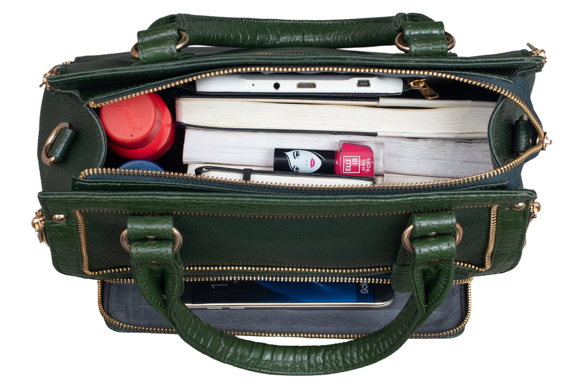 BRAND LEATHER Women's Genuine Leather Handbags Shoulder Bag Satchel Designer Ladies Purse Crossbody Bags With Golden Metal Zipper