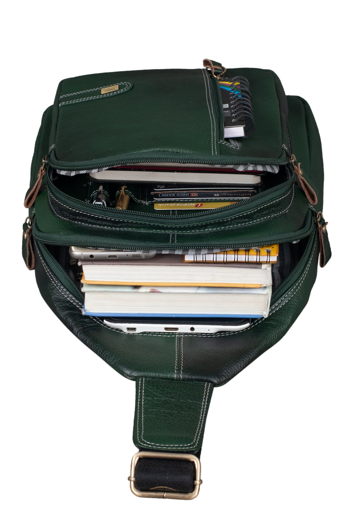 BRAND LEATHER Men's Genuine Leather Sling Chest Bag Casual Shoulder Daypack's