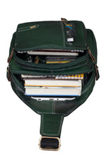 BRAND LEATHER Men's Genuine Leather Sling Chest Bag Casual Shoulder Daypack's