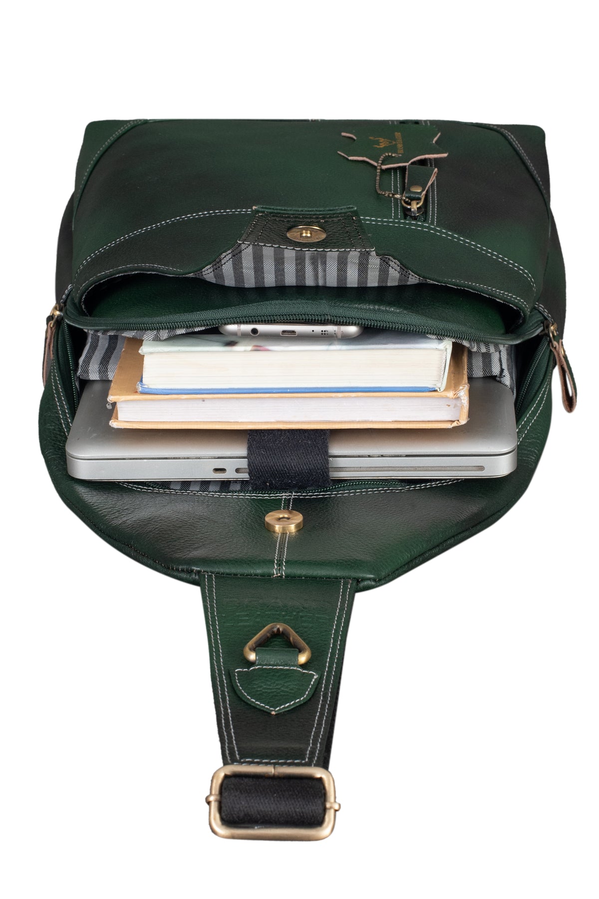 BRAND LEATHER Men's Genuine Leather Sling Chest Bag Casual Shoulder Daypack's