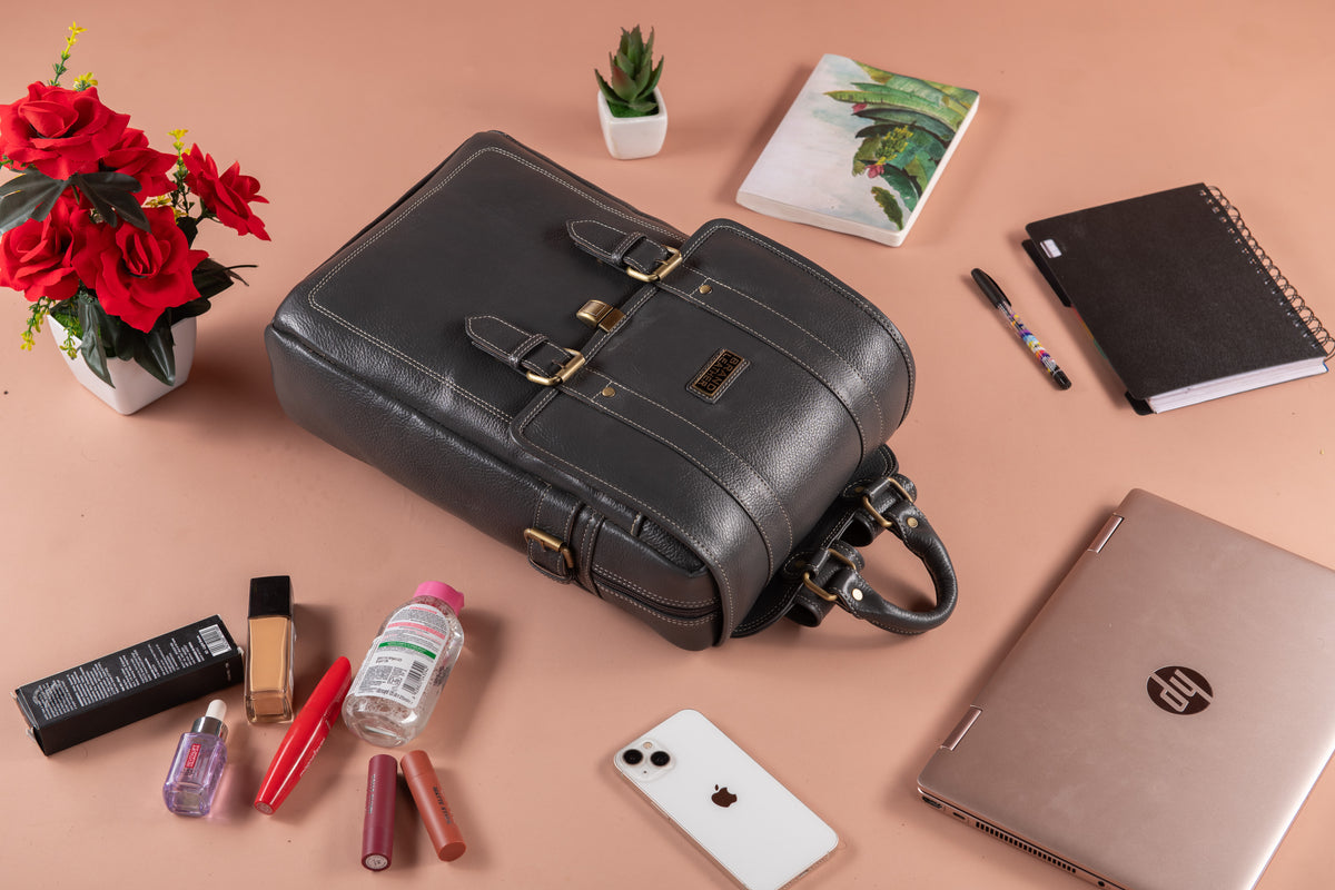 BRAND LEATHER Genuine Leather 14, 15.6 Inch Laptop Backpack For Use Office|Travel|Scahool|College Unisex