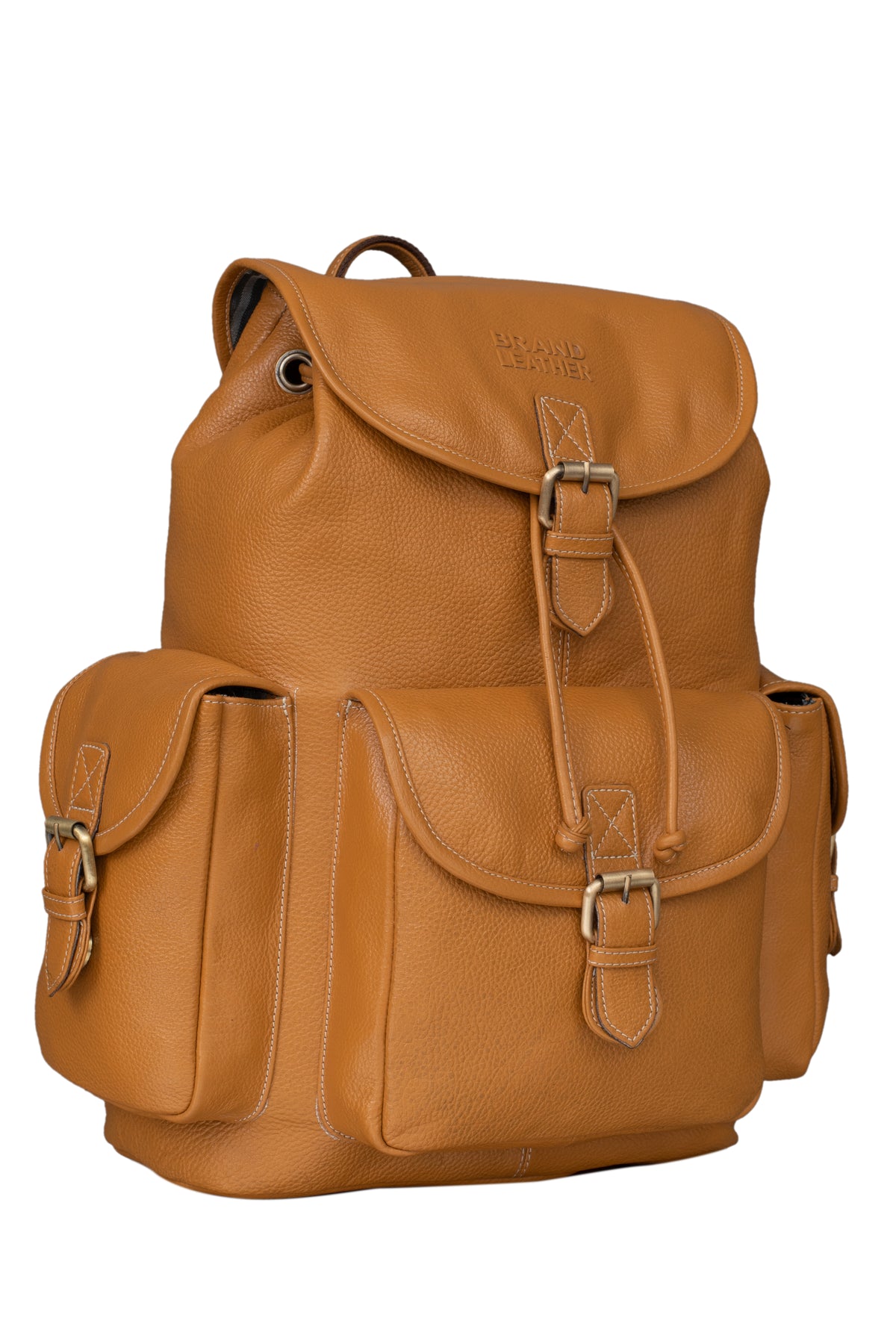 BRAND LEATHER Genuine Leather 15.6 inch Laptop Backpack Casual Daypack for Travel Business Outdoor and More Unisex